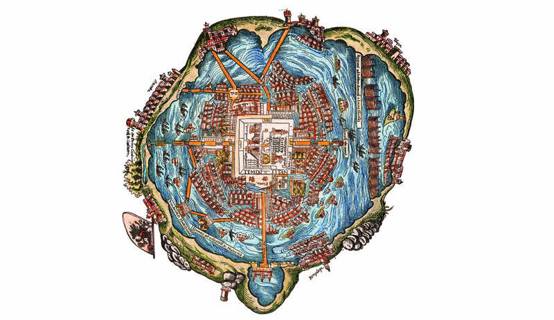 Mappa Azteca Di Tenochtitlan
