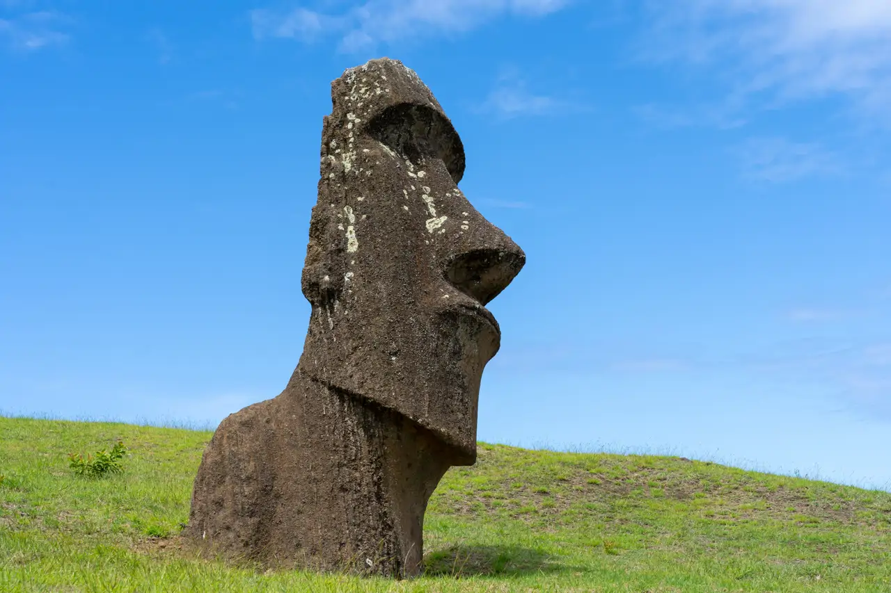 Statua Testa Moai - Scultura Decorativa Da Giardino - Foto 2